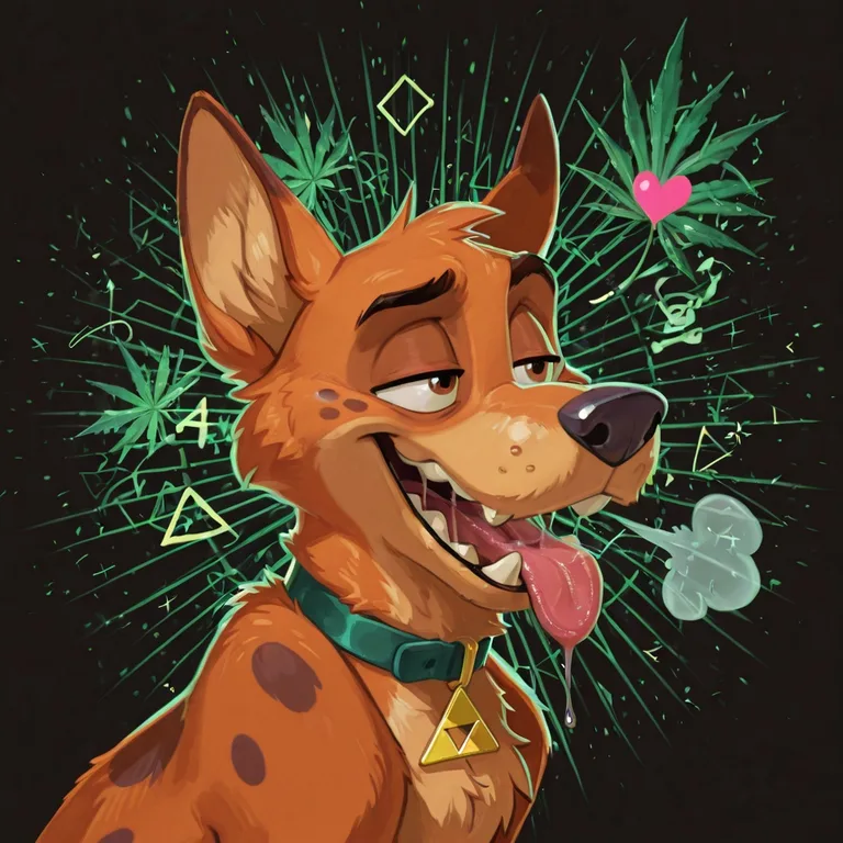 Courage the Cowardly Dog in Neon Rainbow Fur