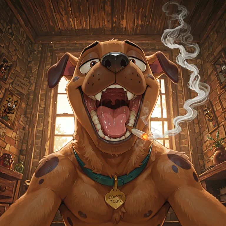 Courage the Cowardly Dog Smoking Marijuana Viewer_looking_throat