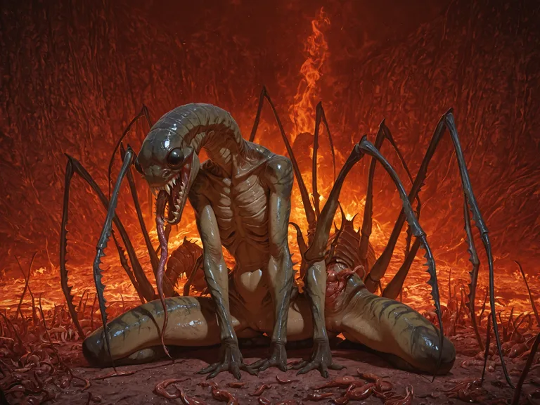 photorealism, horror, insectophilia, parasite_leech_monster,