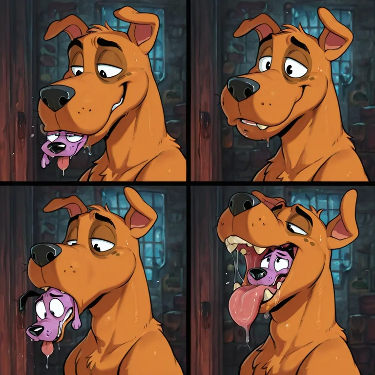 Courage the Cowardly Dog Swallowing Scooby Doo