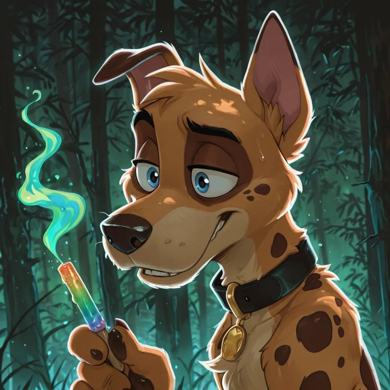 Courageous Stoner Fox in Neon Dalmatian Fur