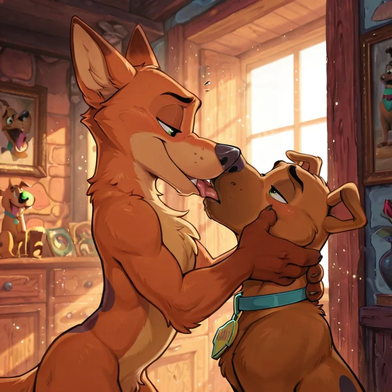 Courage and Scooby Share a Smooch
