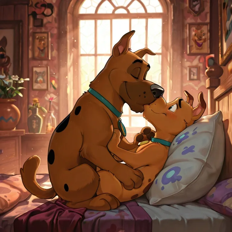 Courage and Scooby Share a Tender Moment