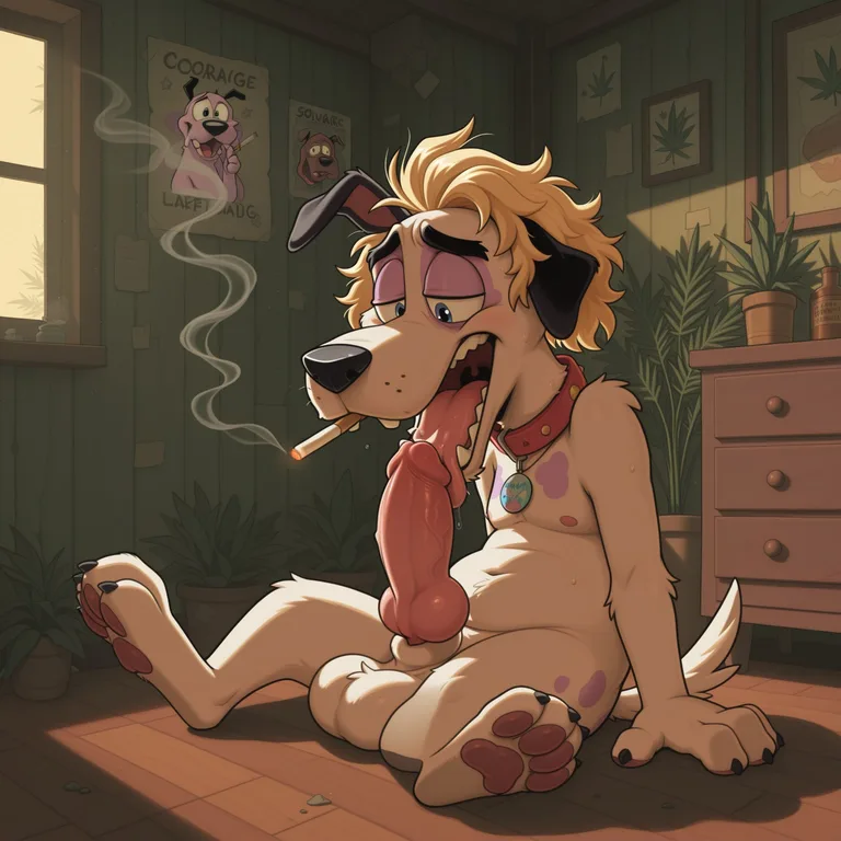 Courage the Cowardly Dog Stoner Art Stoned