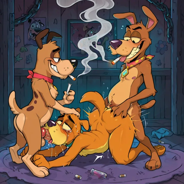 Anthro Fox Wolf Otter Scooby Doo Mating