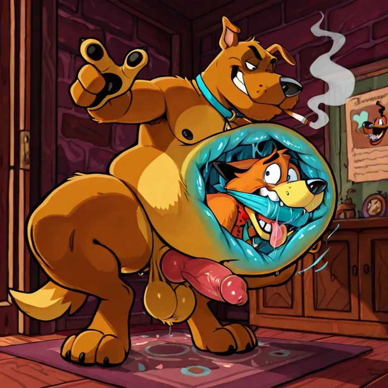Courage the Cowardly Dog Swallowing Scooby Doo