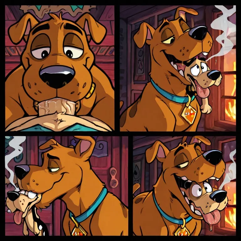 Two Canines in a Mysterious Swamp at Dusk