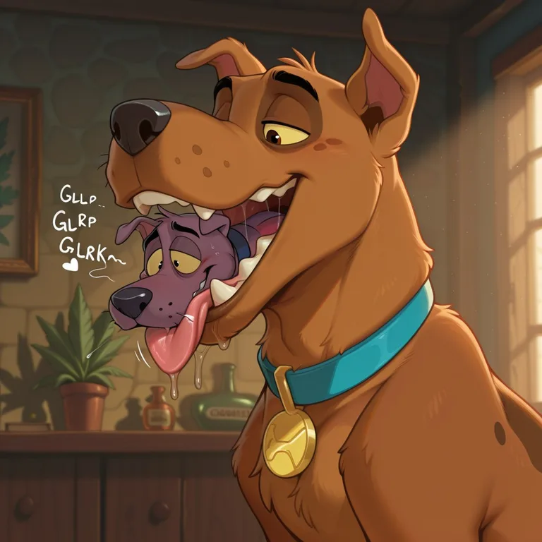 Courage and Scooby Sharing a Hazy Moment