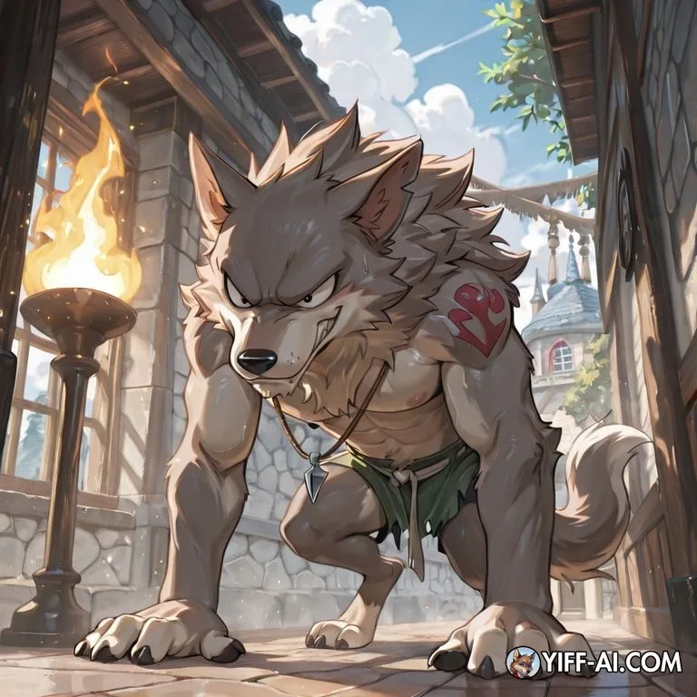 Wolf and Goats in Fairy Tale Forest