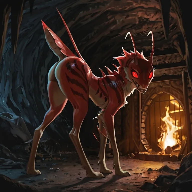 Mantis Monster in Dark Cave