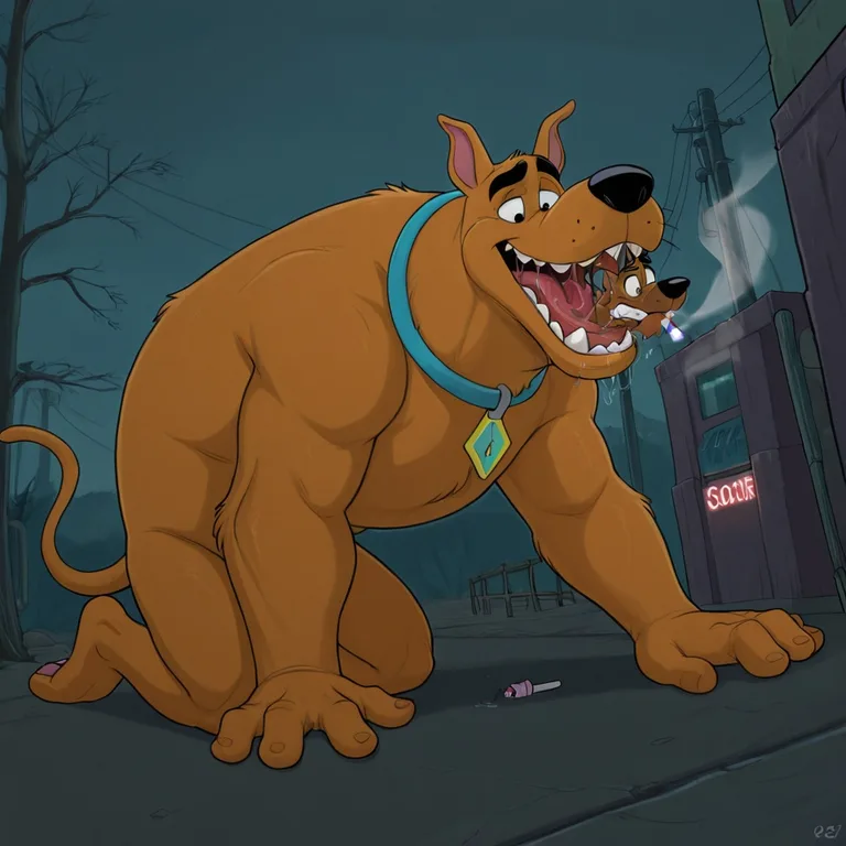 Courage the Cowardly Dog Swallowing Scooby-Doo Alive