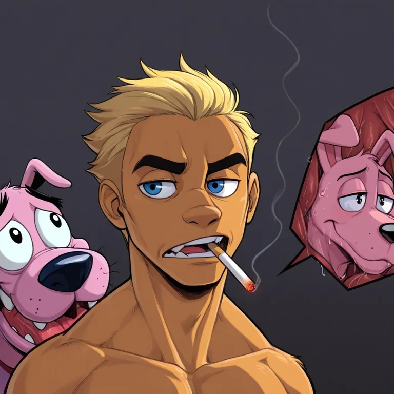Courage the Cowardly Dog Stoned with Friend