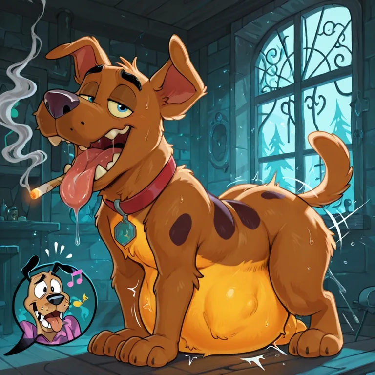 Courage the Cowardly Dog in Rainbow Vore Scene
