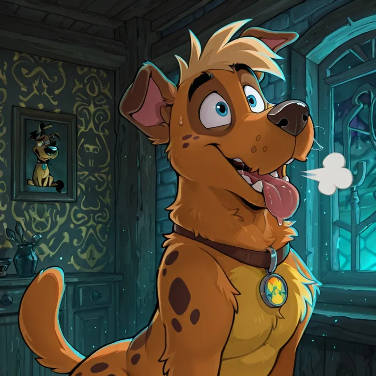 Anthro Fox Swallowing Courage the Cowardly Dog