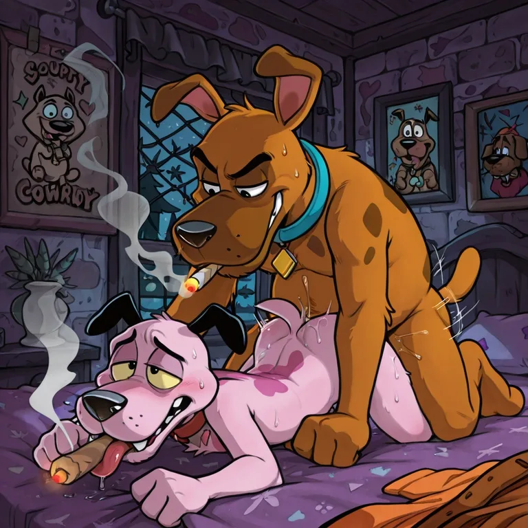 Courage the Cowardly Dog: Stoned and Nude Smoking_marijuana