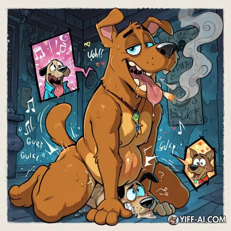 Courage the Cowardly Dog in Rainbow Vore Scene