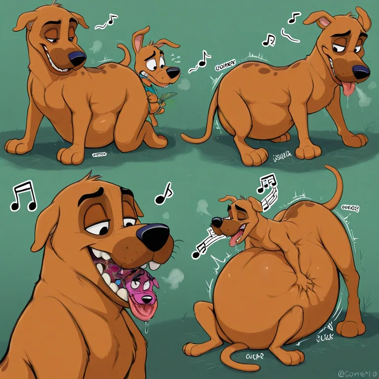 Courage the Cowardly Dog and Scooby-Doo Playing Music