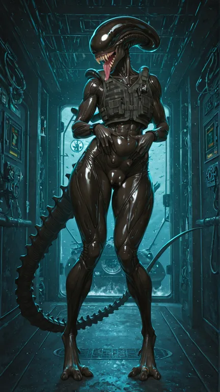 Alien Beast in Submarine Setting
