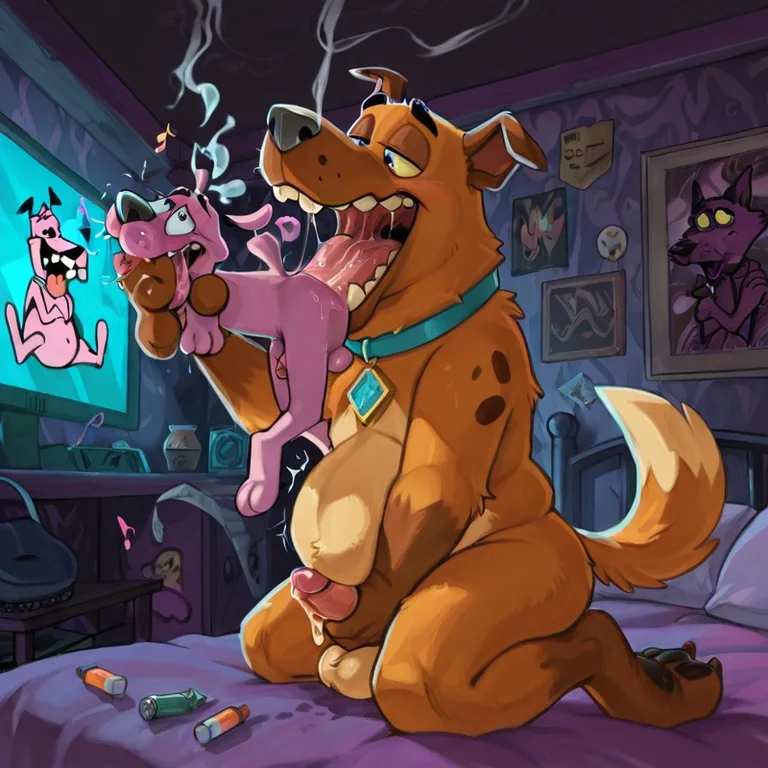 Courage the Cowardly Dog in Steamy Group Scene