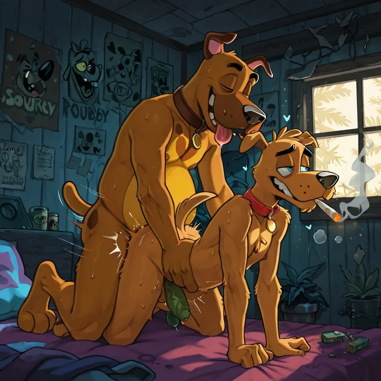 Courage the Cowardly Dog Smokes Marijuana Anthro