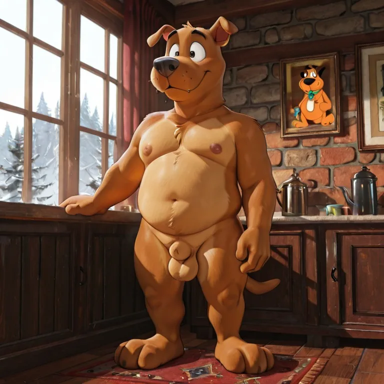 Courage and Scooby-Doo Anthro Dogs in Meadow