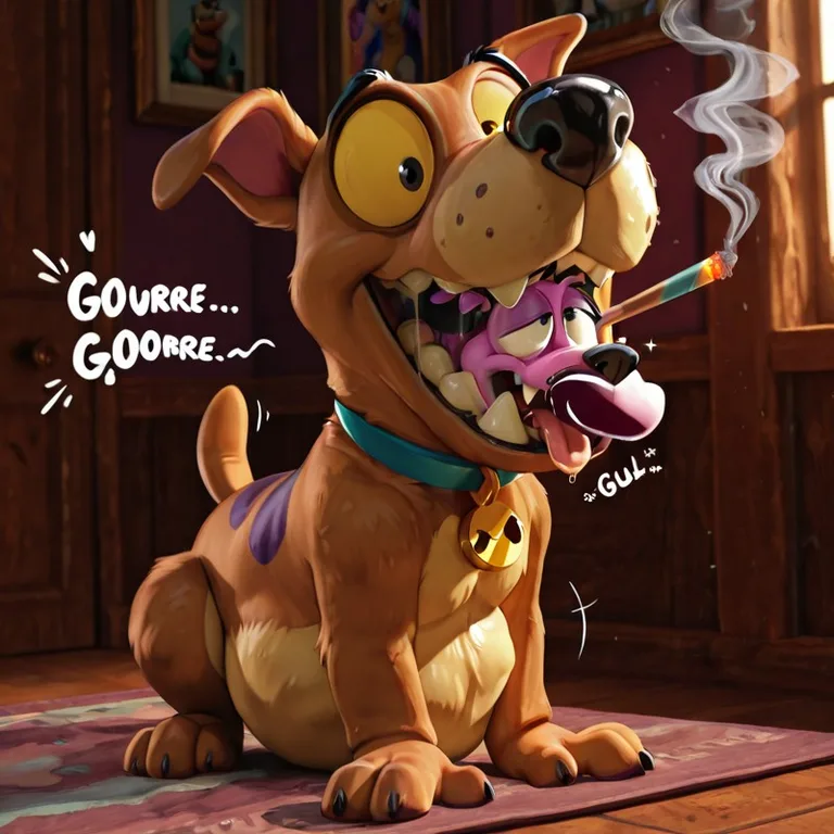 Courage the Cowardly Dog Stoned and Swallowing Realistic