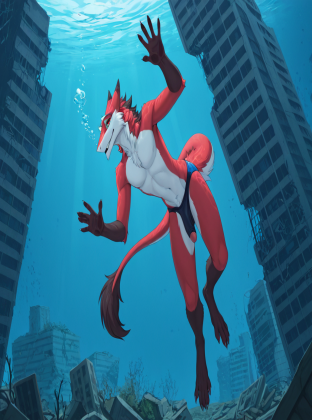 Sergal Underwater Amid Ruins