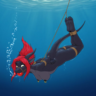 Dragon Woman Underwater Struggle