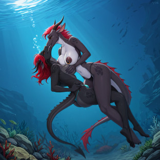 Elderly Dragon Woman in Sling Bikini