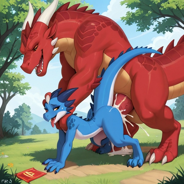 Mythical Creatures Mating Outdoors