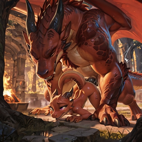Majestic Dragon with Tiny Kobold Companion