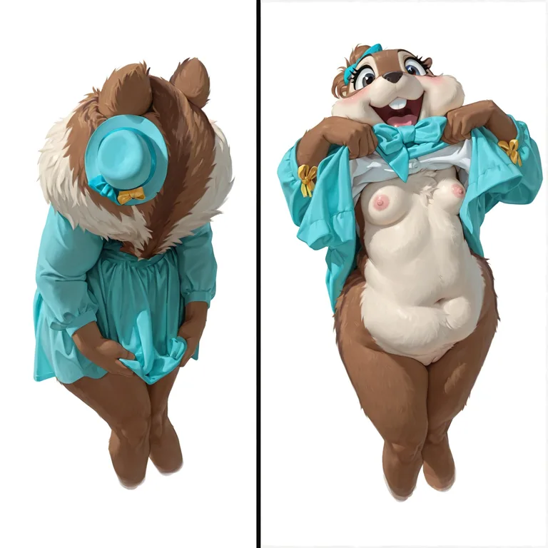 Cheerful Chipmunk Girl in Comic Strip