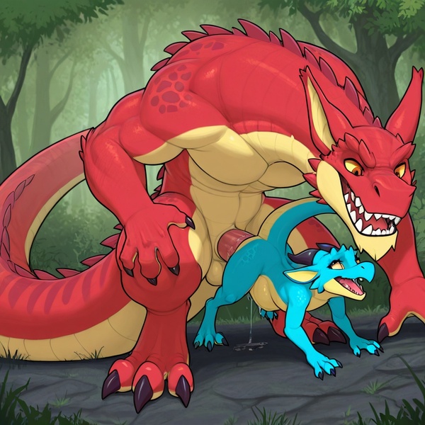 Wyvern and Kobold Intimate Moment