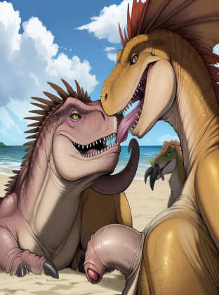Raptor Duo Enjoying Beach Fun