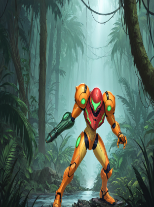 Metroid Chozo Warrior in Rainy Ruins