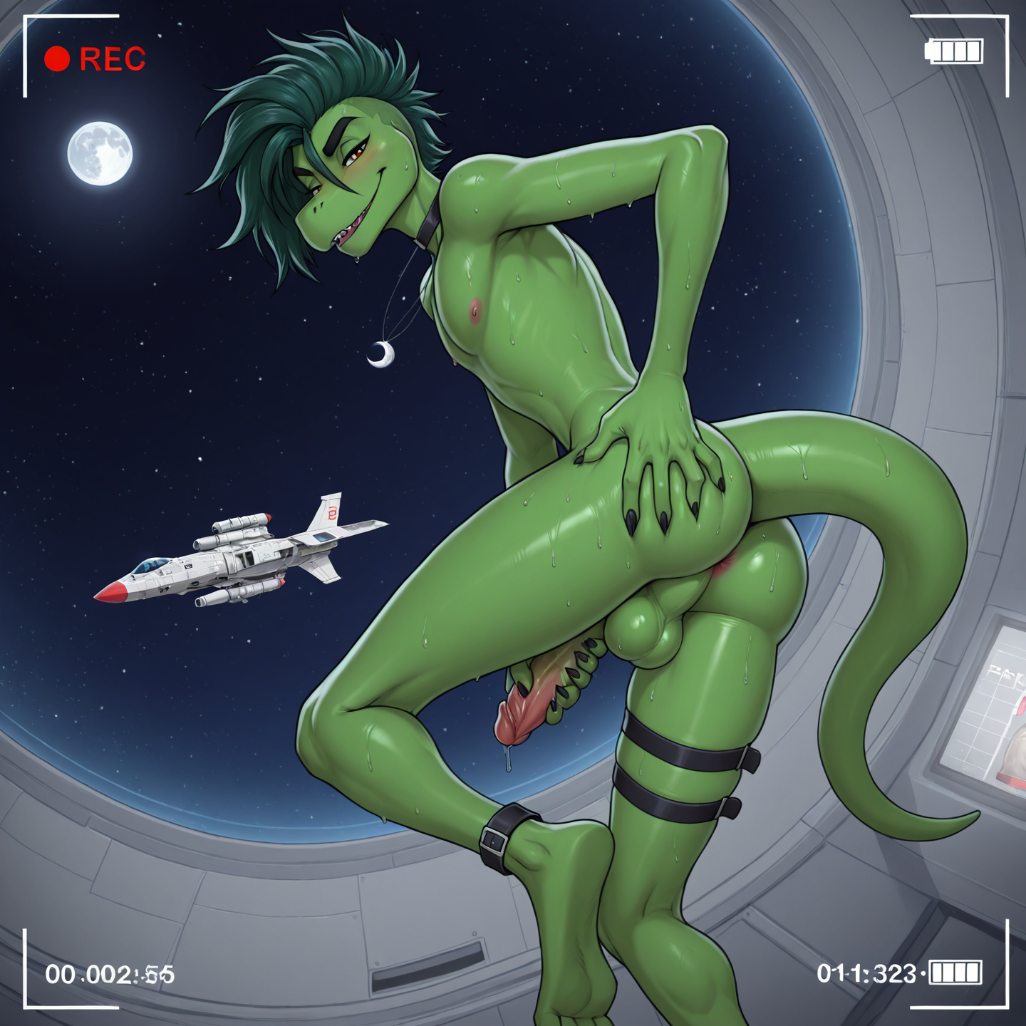 Astronaut Dinosaur in Spacecraft