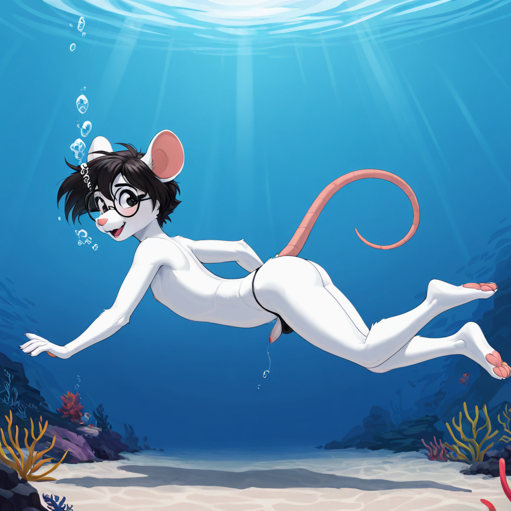 Rat in Underwater Posing Session