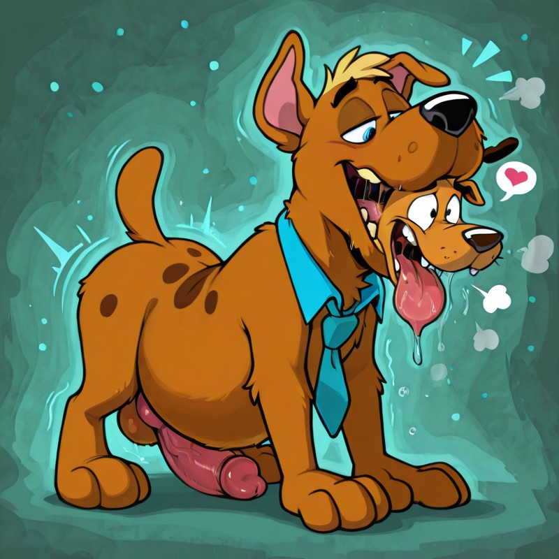 Courage and Scooby in Pastel Romance