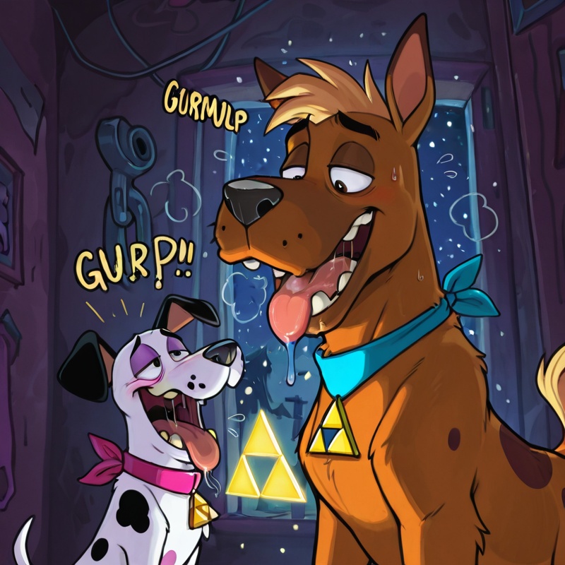 Courage the Cowardly Dog in Rainbow Fur