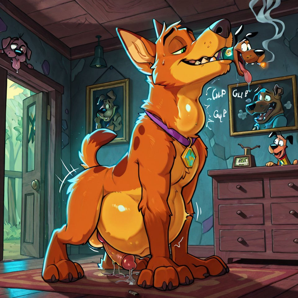 Courage and Scooby in a Glowing Green Gulp