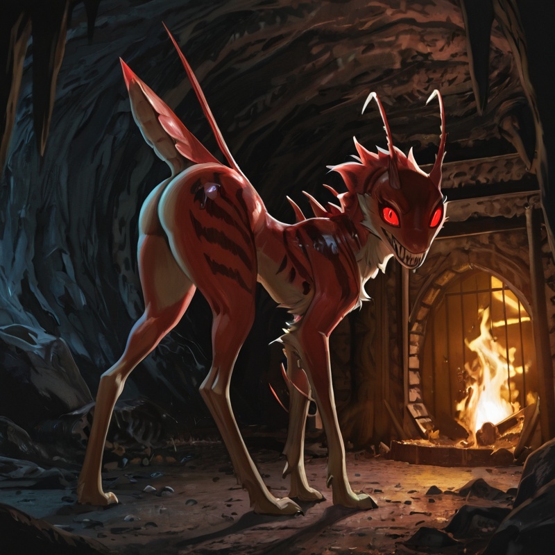 Mantis Monster in Dark Cave