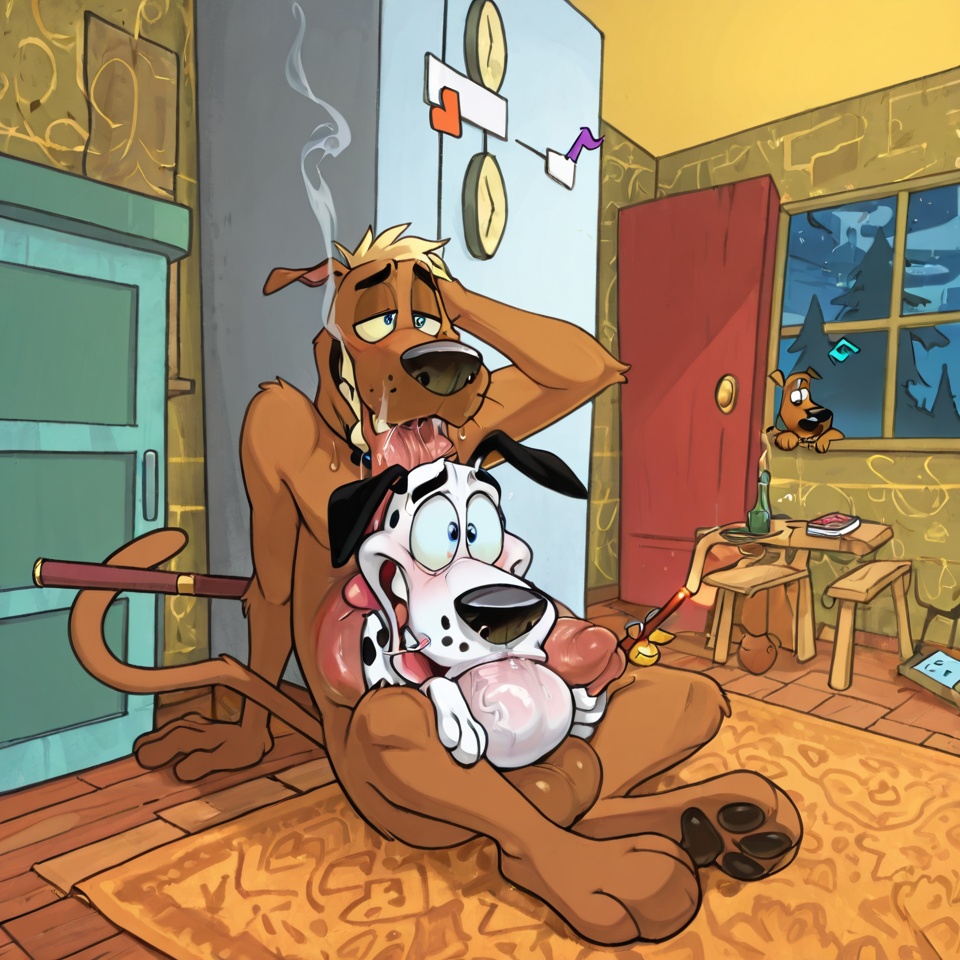 Courage the Cowardly Dog in Rainbow Vore Orgy