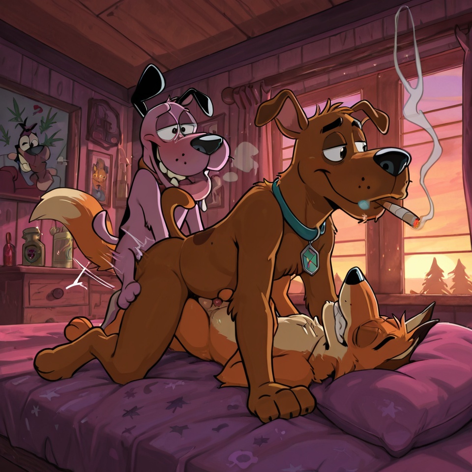 Courage the Cowardly Dog as a Stoned Fox