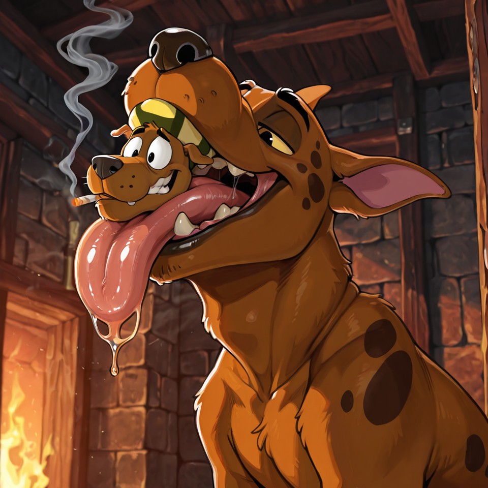 Scooby Doo Swallows Courage the Cowardly Dog Whole Swallowing Courage The Cowardly Dog