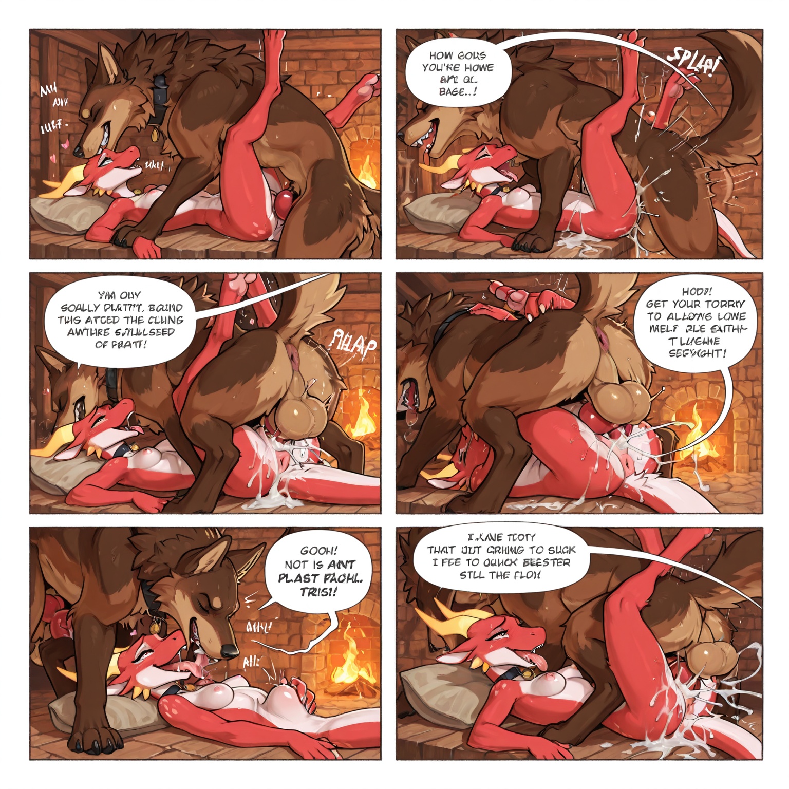 Furred Dragoness in Passionate Embrace
