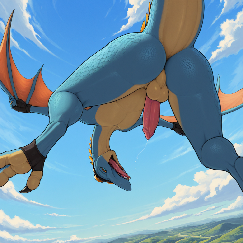 Pteranodon Soaring Through Sky